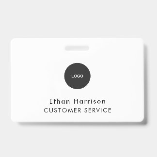 Crachá ID Badge Card | Business Employee Staff Logo White