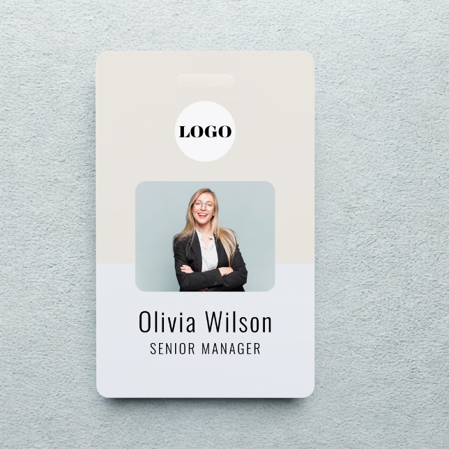 Crachá ID Card Badge | Business Logo Employee Photo (Criador carregado)