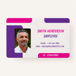 Crachá ID Card Badge | Minimal Business Employee Photo