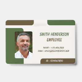 Crachá ID Card Badge | Minimal Business Employee Photo