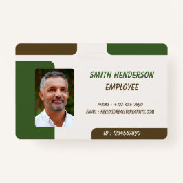 Crachá ID Card Badge | Minimal Business Employee Photo