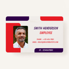 Crachá ID Card Badge | Minimal Business Employee Photo