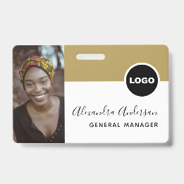 Crachá ID da Empresa do Funcionário Foto Logotipo Código 