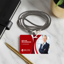 ID da empresa e Design de fluxo vermelho colorido