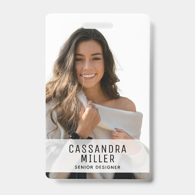 Crachá ID da Empresa Minimalist Your Logo (Frente)
