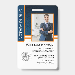 Crachá ID de Agente de Assinatura de Empréstimo Notário P