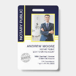 Crachá ID de Agente de Assinatura de Empréstimo Notário P