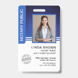 Crachá ID de Agente de Assinatura de Empréstimo Notário P