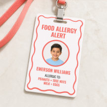 ID de Alerta Médica de Alergia Alimentar Infantil