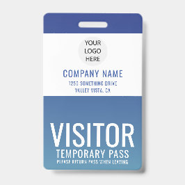 Crachá ID de aprovação do visitante de logotipo da empres