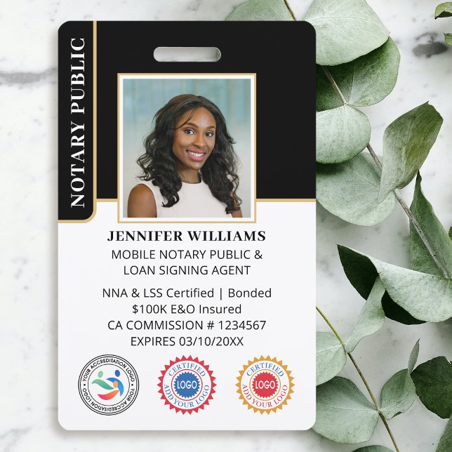 Crachá ID de código QR de foto pública do notário móvel p (Criador carregado)