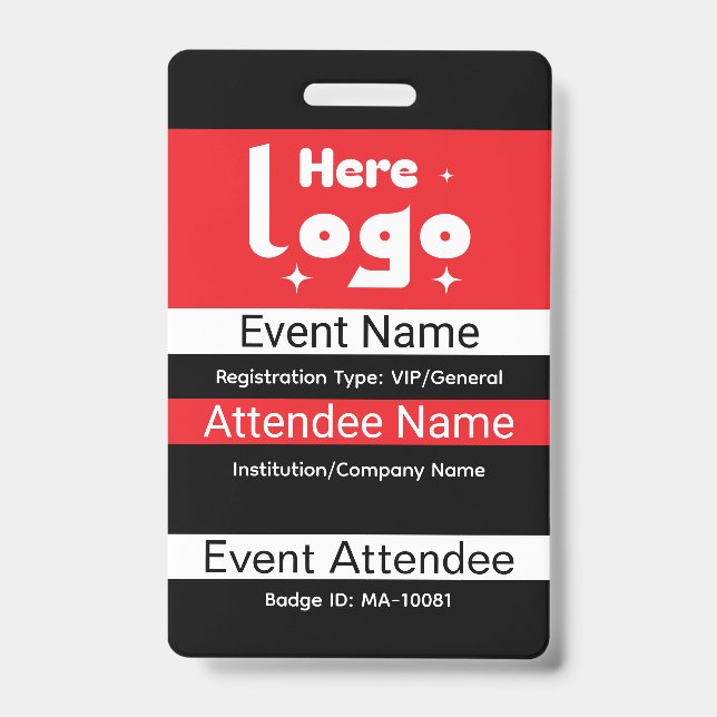 Crachá ID de Conferência Personalizado (Frente)