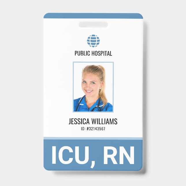 Crachá ID de Enfermeiro Registrado do Funcionarios Hospit (Frente)