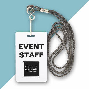 Crachá ID de Equipe de Evento em Massa com Design em Dois