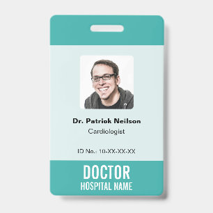 Crachá ID de Foto da Clínica Hospitalar Médica