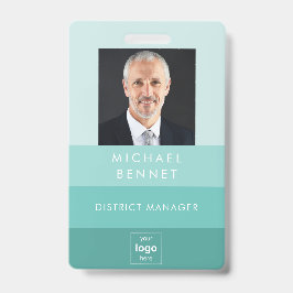 Crachá ID de Foto da Empresa Verde Moderna