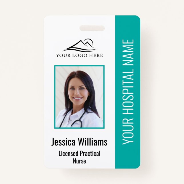 Crachá ID de foto de enfermeiro prático licenciado LPN ve (Frente)