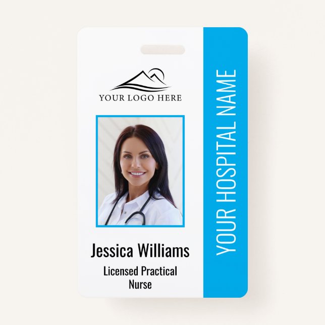 Crachá ID de foto de enfermeiro prático licenciado LPN ve (Frente)