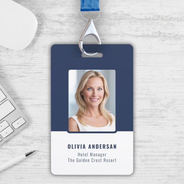 Crachá ID de Foto de Funcionário da Marinha Segurança da  (Navy Employee Photo ID Company Security Badge)