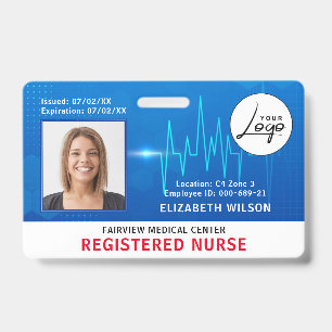 Crachá ID de Foto de Funcionário Médico do Hospital de 