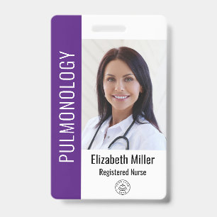 Crachá ID de Foto de Funcionário Médico do Hospital Roxo