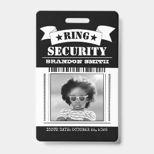 Crachá ID de Foto do Agente de Segurança Ring