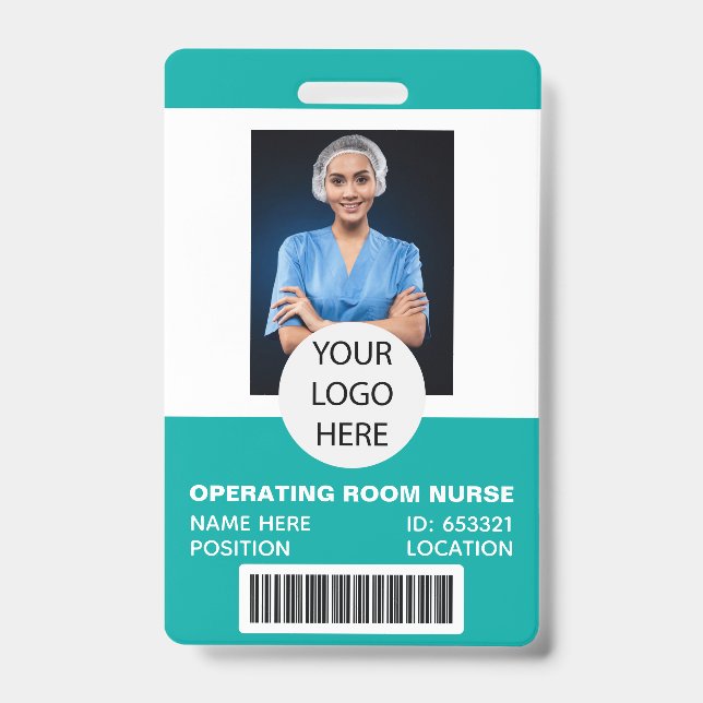 Crachá ID de Foto do Enfermeiro da Sala Operacional Médic (Frente)