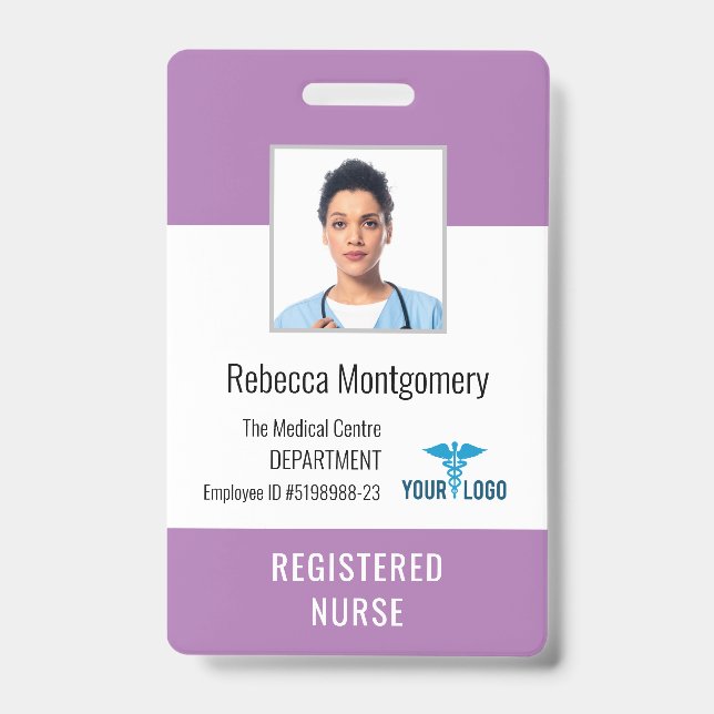 Crachá ID de Foto do Enfermeiro Registrado do Centro Médi (Front)