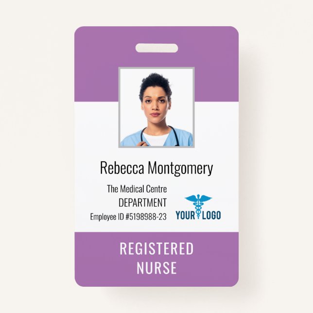 Crachá ID de Foto do Enfermeiro Registrado do Centro Médi (Frente)
