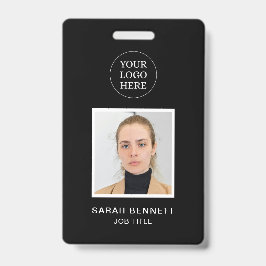 Crachá ID de Foto do Escritório do Chic Black Professiona