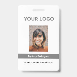 Crachá ID de Foto do Funcionário da Cinza Corporativa