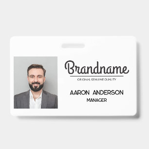 Crachá ID de foto do funcionário do logotipo da empresa