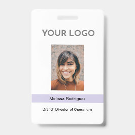 Crachá ID de Foto do Funcionário Lilac Corporativo
