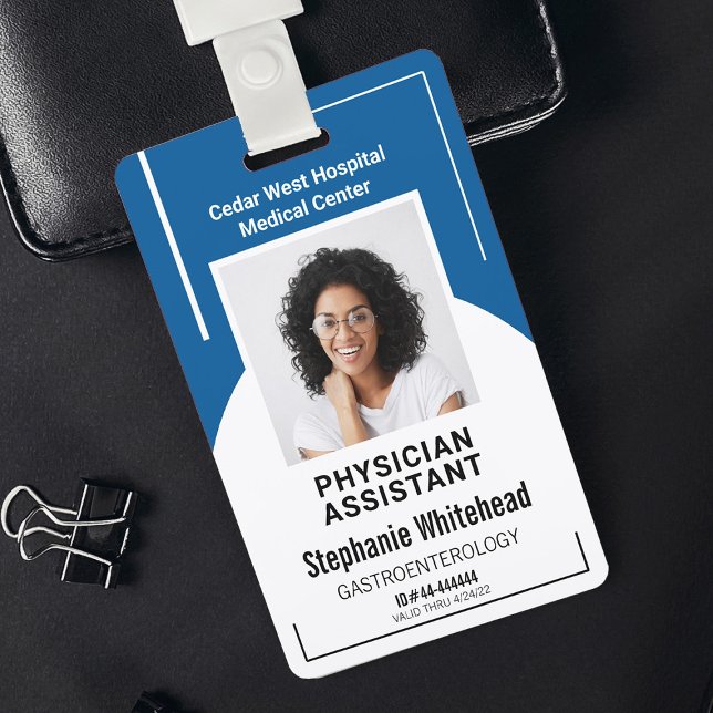Crachá ID de Foto do Funcionário Médico do Hospital Azul  (Your photo ID employee badge is not just an identification tool, but a powerful communication medium)