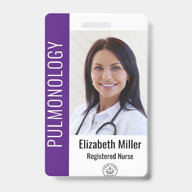 Crachá ID de Foto do Funcionário Médico do Hospital Púrpu (Front)