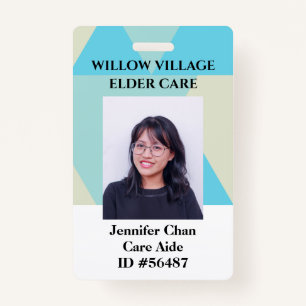 Crachá ID de Foto do Funcionarios Amarelo Azul com Nome