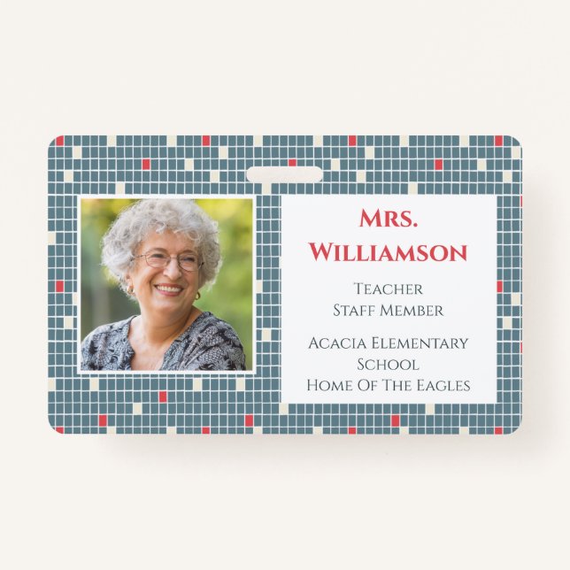 Crachá ID de Foto do Funcionarios Educador do Professor d (Frente)