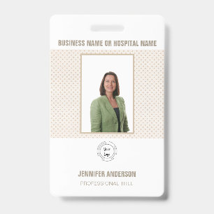 Crachá ID de foto do hospital ou da empresa com código d