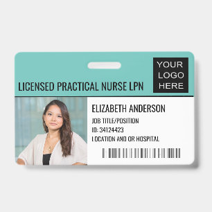 Crachá ID de foto do hospital personalizado com o logotip