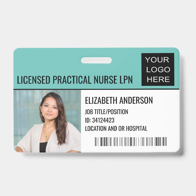 Crachá ID de foto do hospital personalizado com o logotip (Frente)