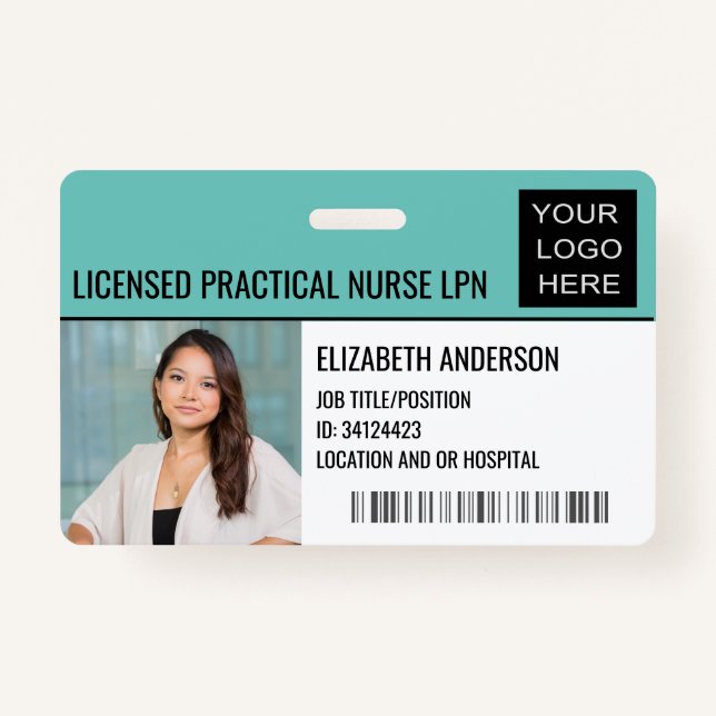 Crachá ID de foto do hospital personalizado com o logotip (Frente)