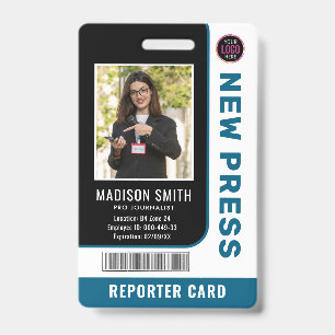 Crachá ID de Foto do Jornalista Press Pass
