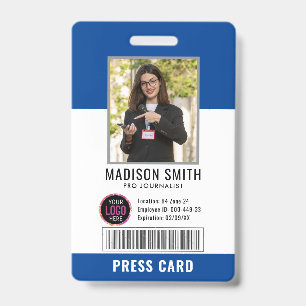 Crachá ID de Foto do Jornalista Press Pass