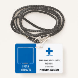 Crachá ID de foto do logotipo de funcionário médico perso