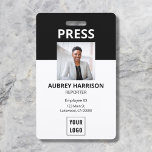 Crachá ID de foto do logotipo de mídia impressa<br><div class="desc">Quero apenas agradecer-lhe o seu trabalho essencial.</div>