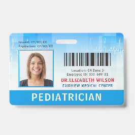 Crachá ID de Foto do Médico Hospital