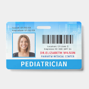 Crachá ID de Foto do Médico Hospital