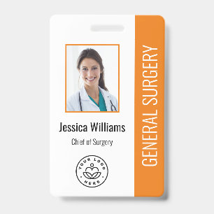 Crachá ID de Foto do Médico Hospital MD Médico