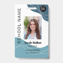 Crachá ID de foto do professor de um funcionário ou estud