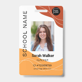 Crachá ID de foto do professor de um funcionário ou estud